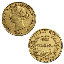 1870 Sydney Mint Victoria Type II Gold Sovereign FINE