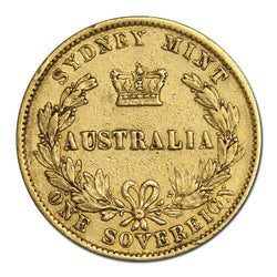 1870 Sydney Mint Victoria Type II Gold Sovereign FINE