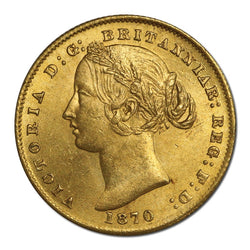 1870 Sydney Mint Gold Sovereign "THE DOURO CARGO SHIPWRECK" Choice UNC