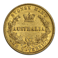 1870 Sydney Mint Victoria Type II Gold Sovereign VF/VF+