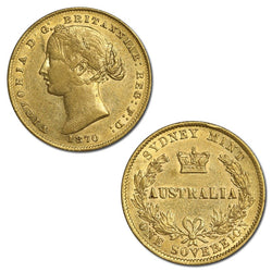 1870 Sydney Mint Victoria Type II Gold Sovereign nVF/VF