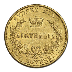 1870 Sydney Mint Victoria Type II Gold Sovereign nVF