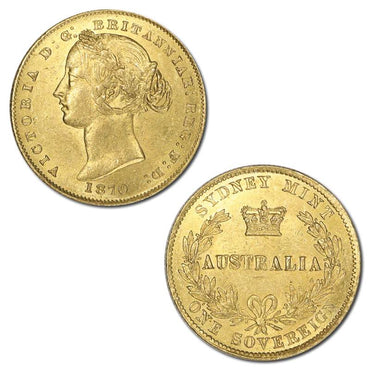 1870 Sydney Mint Victoria Type II Gold Sovereign EF/nUNC