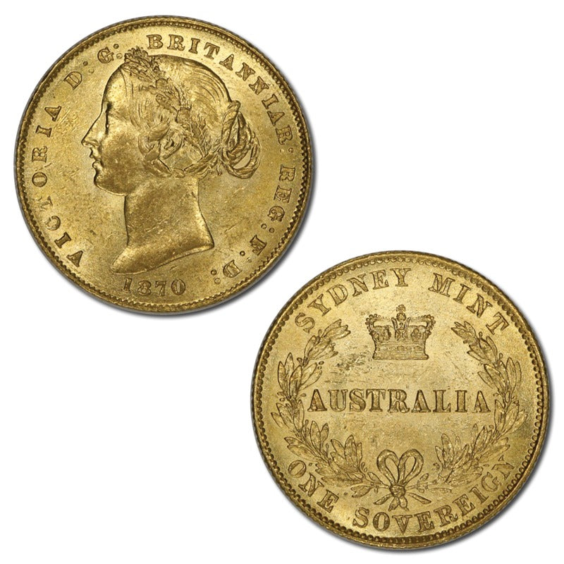 1870 Sydney Mint Gold Sovereign Lustrous Choice UNC