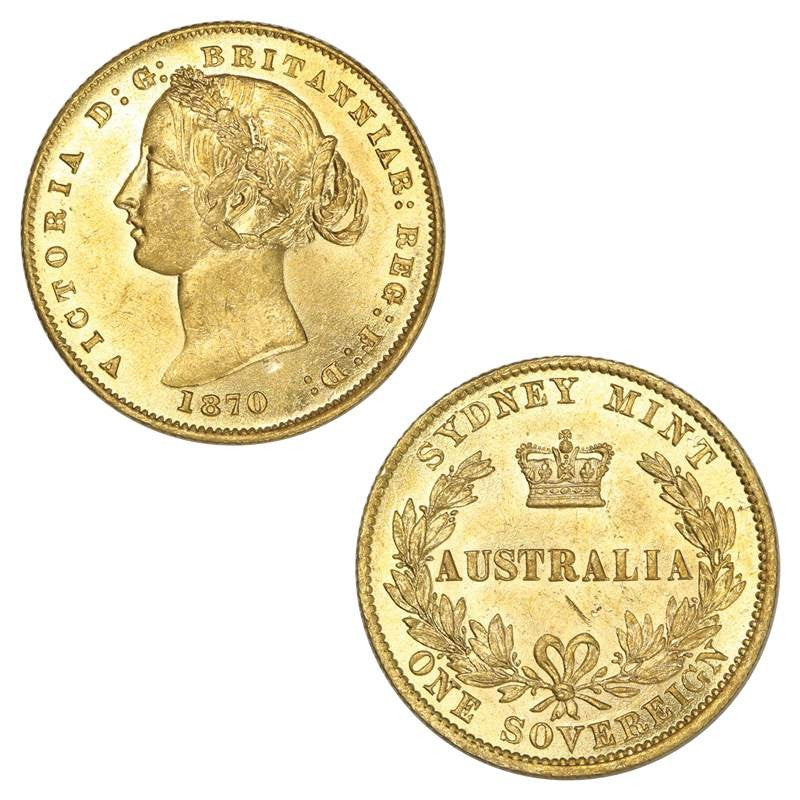 1870 Sydney Mint Gold Sovereign Lustrous Choice UNC