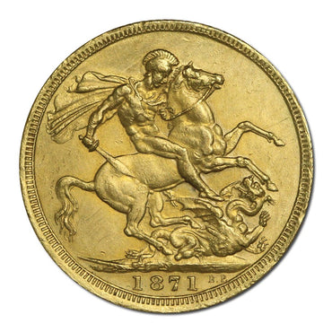 1871 Sydney Young Head St George Gold Sovereign EF