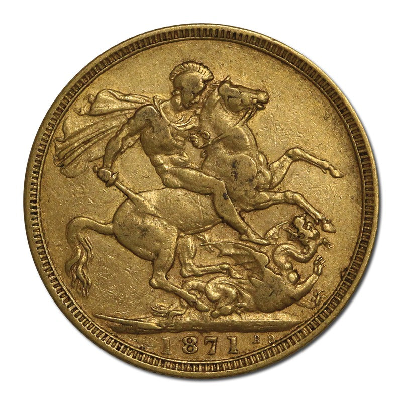 1871 Sydney Young Head St George Gold Sovereign nVF