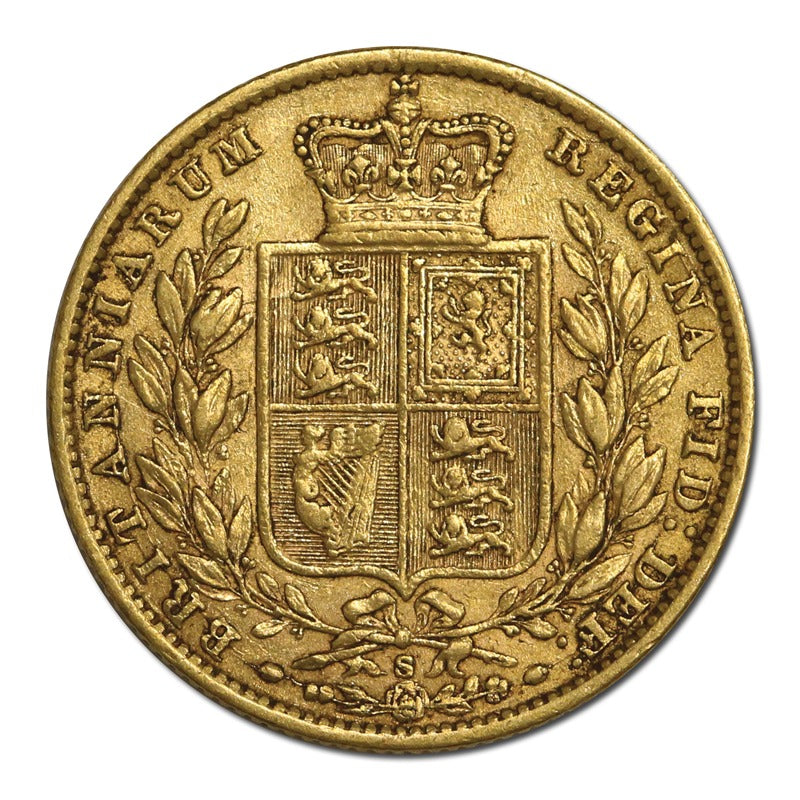 1871 Sydney Victoria Young Head Shield Sovereign nVF