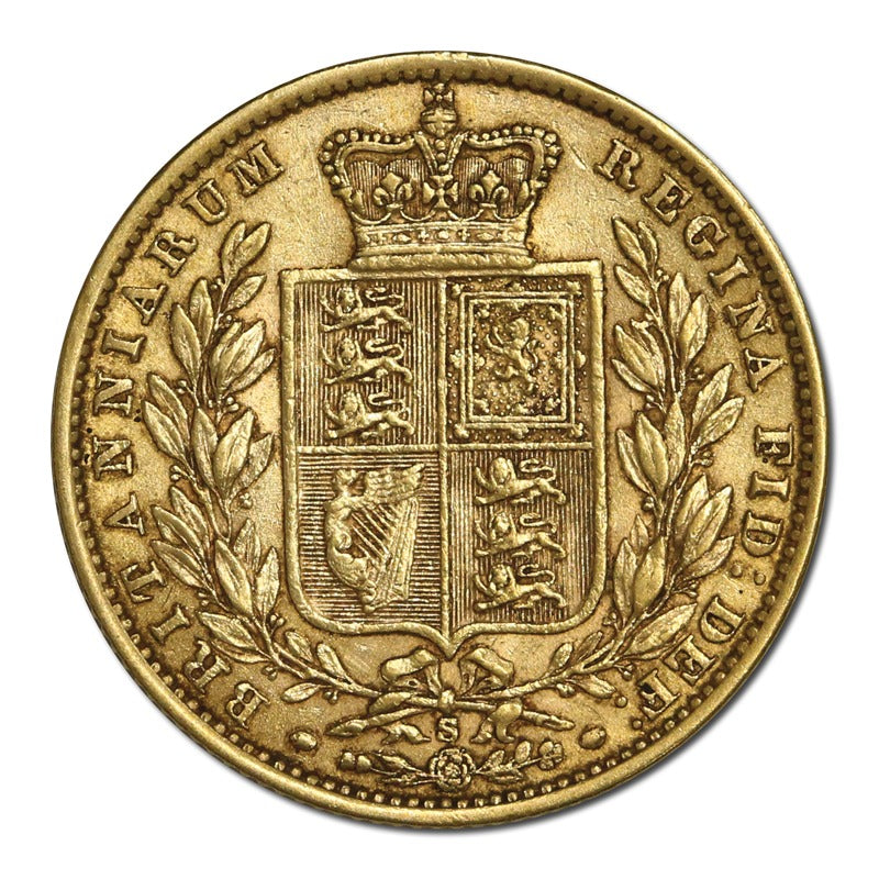 1871 Sydney Victoria Young Head Shield Gold Sovereign nVF