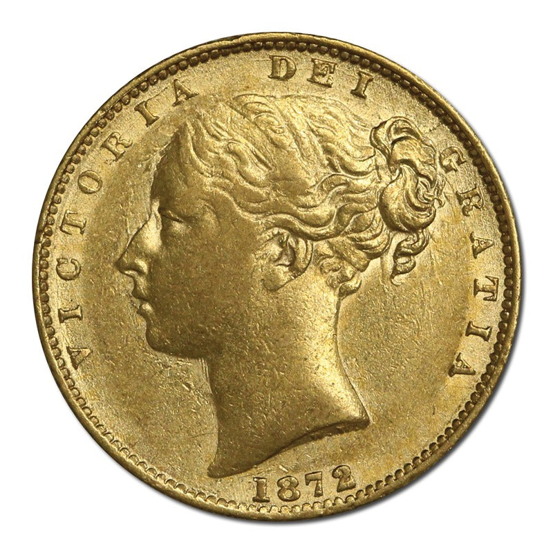 1872 Melbourne Victoria Y/H Shield Gold Sovereign VF