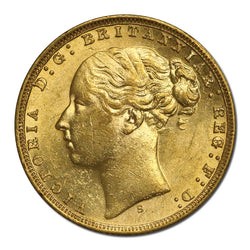 1872 Sydney Victoria Y/H St.George Gold Sovereign Lustrous UNC