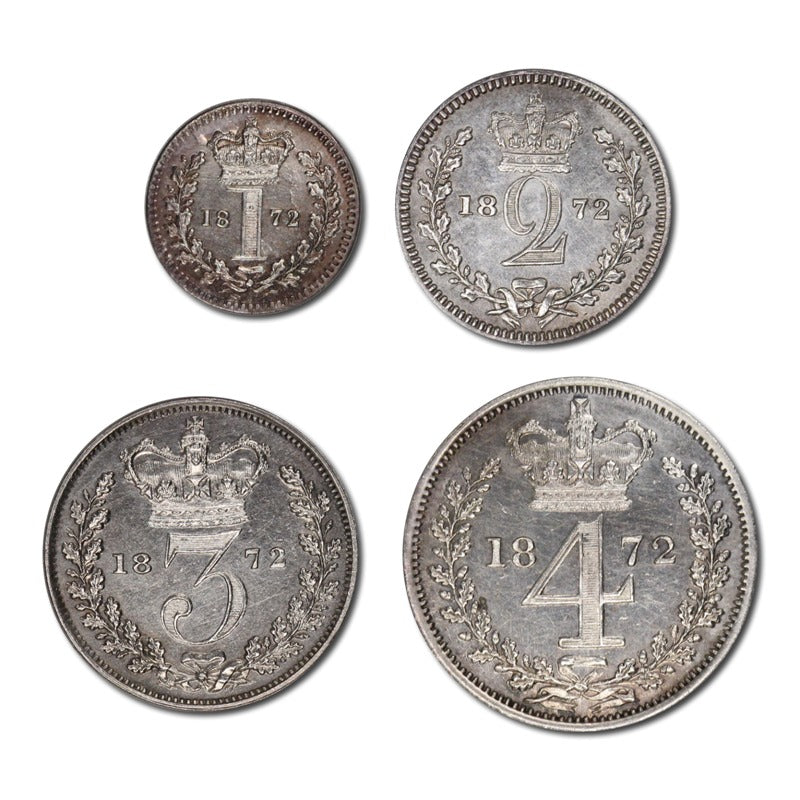 Great Britain 1872 Victoria Silver Maundy Set