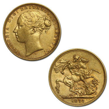1873 Sydney Victoria Y/H St.George Gold Sovereign VF