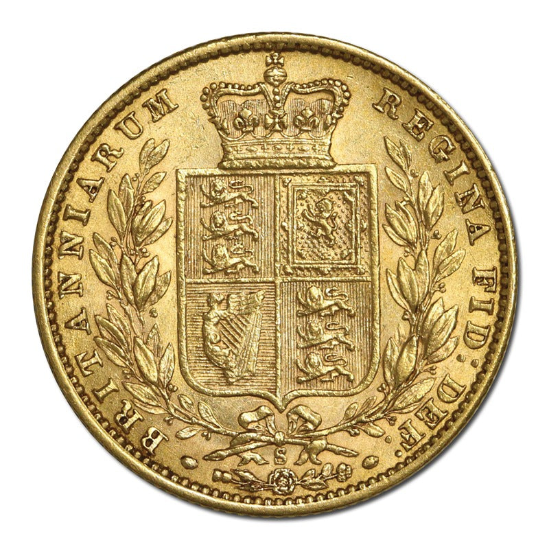 1873 Sydney Victoria Young Head Shield Gold Sovereign VF/VF+