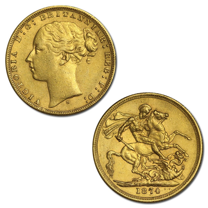 1874 Sydney Victoria Y/H St.George Gold Sovereign EF