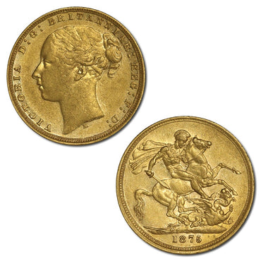 1875 Melbourne Victoria St.George Gold Sovereign VF