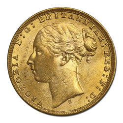 1875 Sydney Young Head St George Gold Sovereign Lustrous UNC