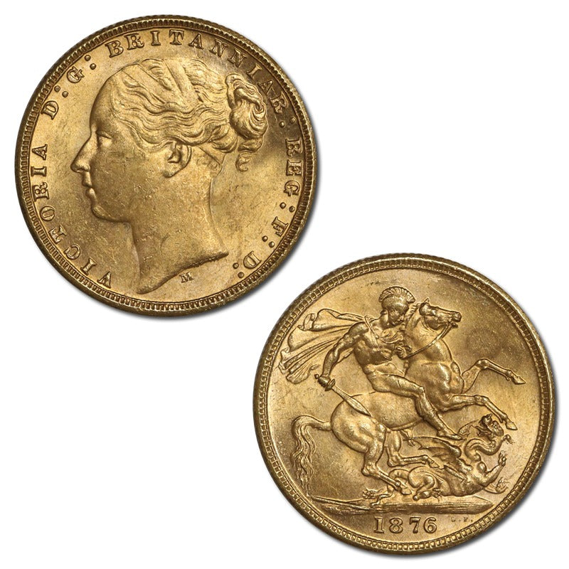 1876 Melbourne St George Gold Sovereign 'The Douro Cargo'