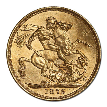 1876 Sydney Victoria St George Gold Sovereign Lustrous UNC