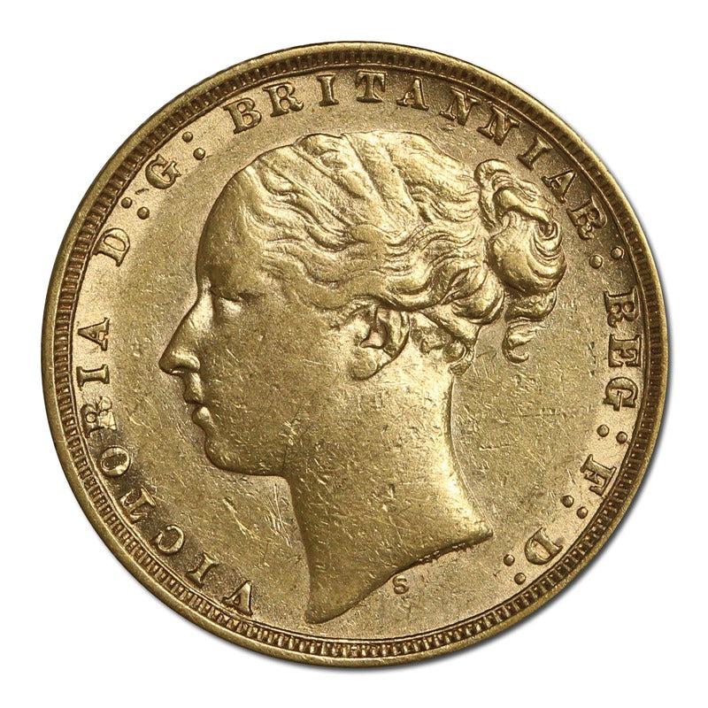 1876 Sydney Victoria Y/H St George Gold Sovereign Fine-VF