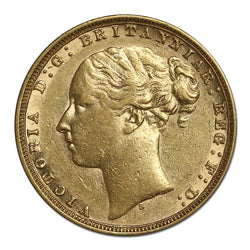 1876 Sydney Victoria Y/H St George Gold Sovereign Fine-VF
