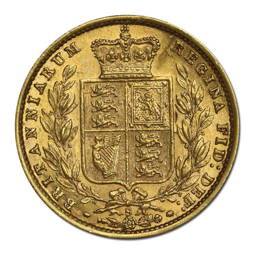 1877 Sydney Victoria Shield Gold Sovereign VF+