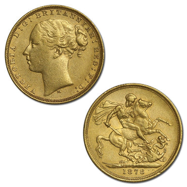 1878 Melbourne Young Head St George Gold Sovereign VF