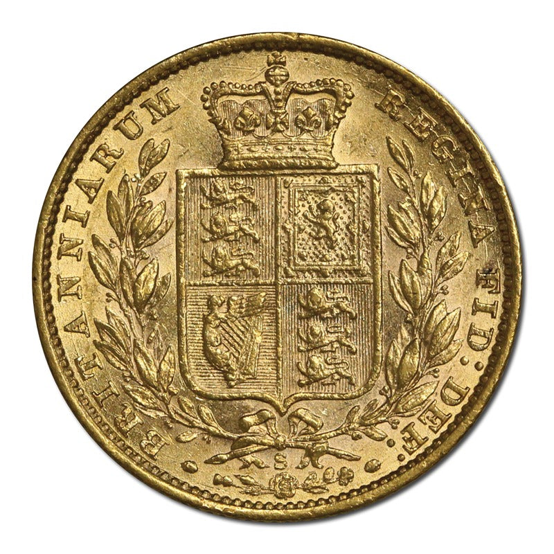 1878 Sydney Victoria Young Head Shield Gold Sovereign VF+