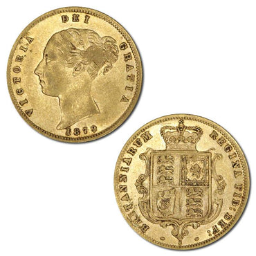 1879 Sydney Victoria Y/H Shield Gold Half Sovereign VF