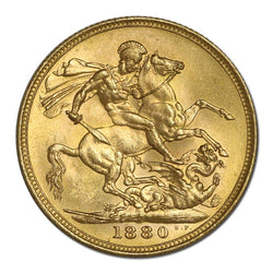 1880 Melbourne St George Gold Sovereign "THE DOURO CARGO"