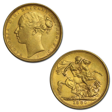 1880 Sydney Victoria Young Head St George Gold Sovereign EF