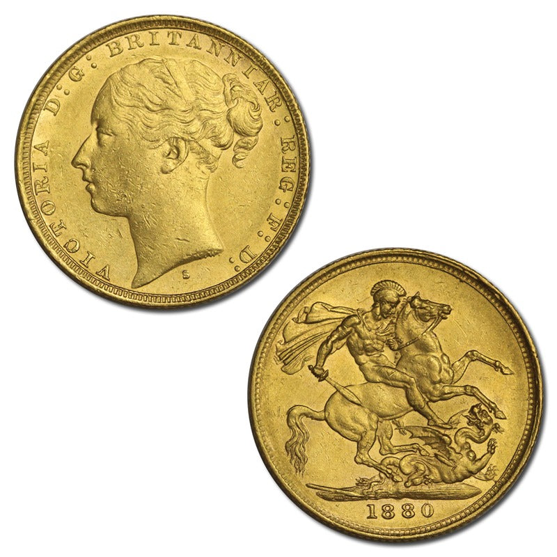 1880 Sydney Victoria Young Head St George Gold Sovereign EF