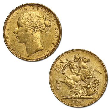1881 Melbourne Victoria Y/H St George Gold Sovereign VF