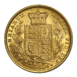 1881 Sydney Victoria Young Head Shield Gold Sovereign CHOICE UNC