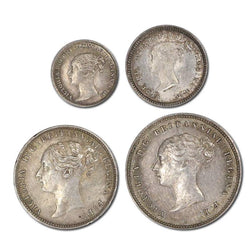 Great Britain 1881 Victoria Young Head Maundy Set