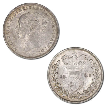 Great Britain 1881 Victoria Threepence Lustrous nUNC