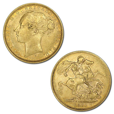 1882 Melbourne Victoria Y/H St.George Gold Sovereign nVF-VF