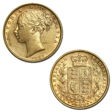 1882 Melbourne Young Head Shield Gold Sovereign EF