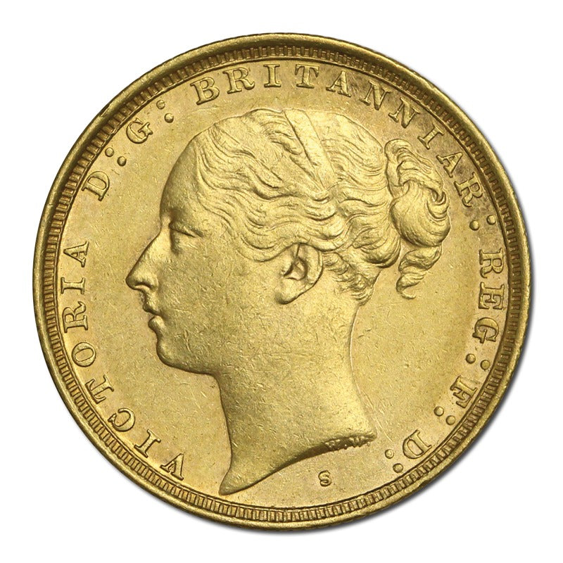 1884 Sydney Victoria Y/H St. George Gold Sovereign EF