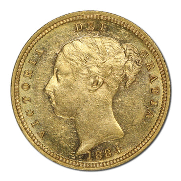 1884 Melbourne Gold Half Sovereign Lustrous UNC