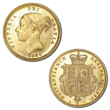 1884 Melbourne Gold Half Sovereign Lustrous UNC