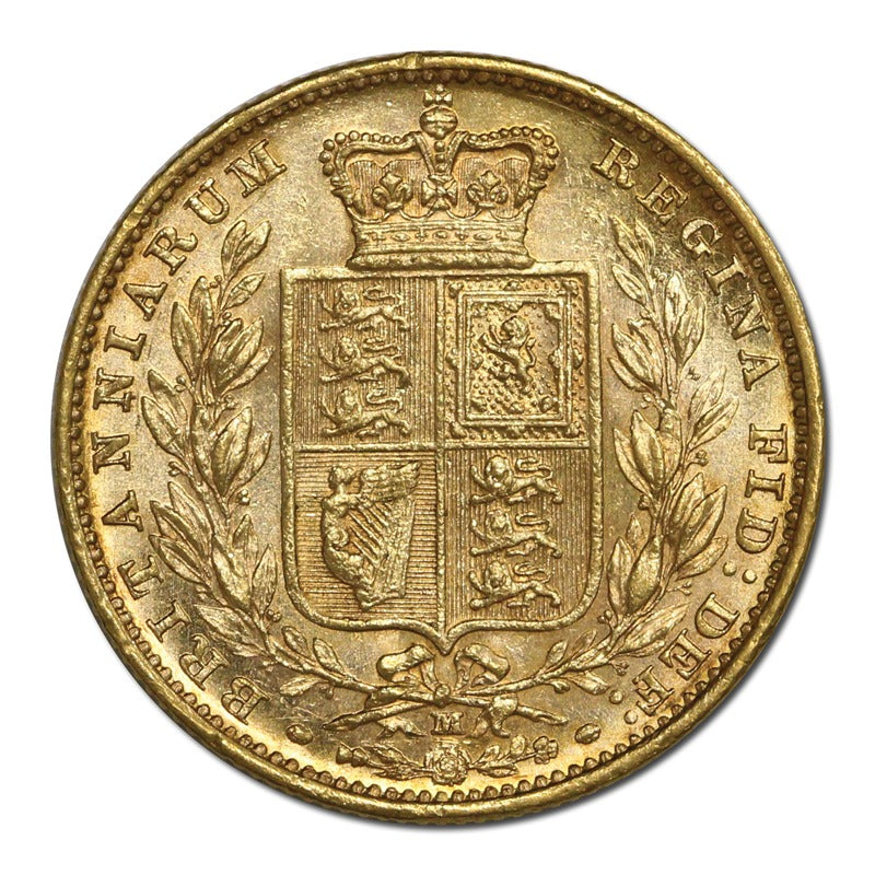 1885 Melbourne Victoria Y/H Shield Gold Sovereign EF