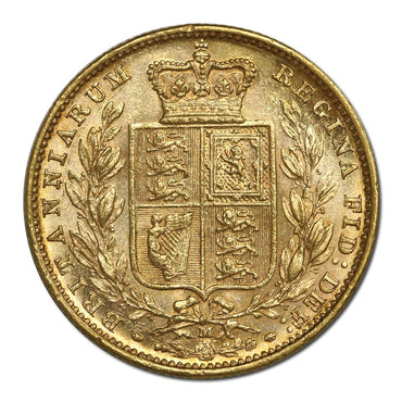 1885 Melbourne Victoria Y/H Shield Gold Sovereign EF