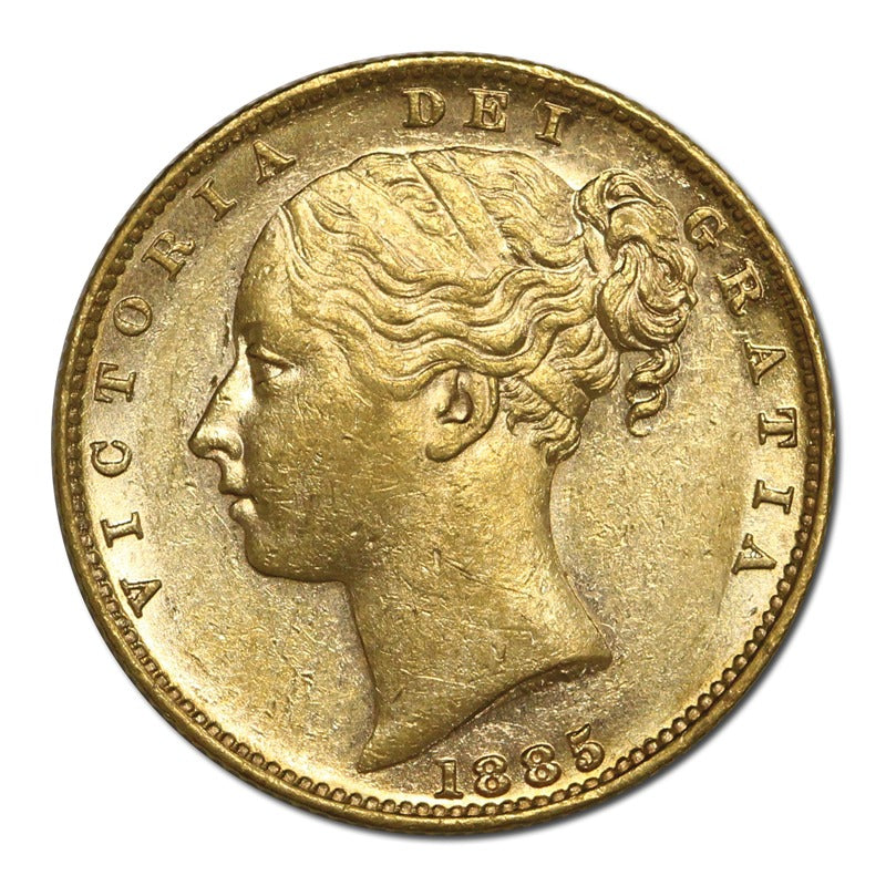 1885 Melbourne Victoria Y/H Shield Gold Sovereign EF