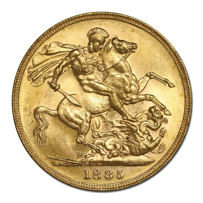 1885 Melbourne St.George Gold Sovereign Brilliant UNC