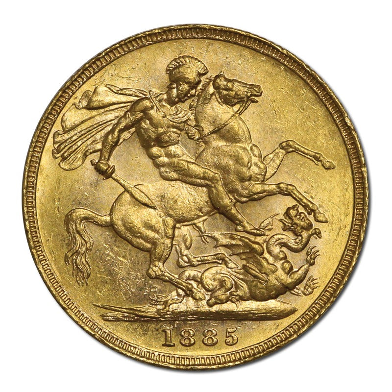 1885 Melbourne Victoria St.George Gold Sovereign Missing "BP"