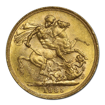 1885 Melbourne Victoria St.George Gold Sovereign Missing "BP"