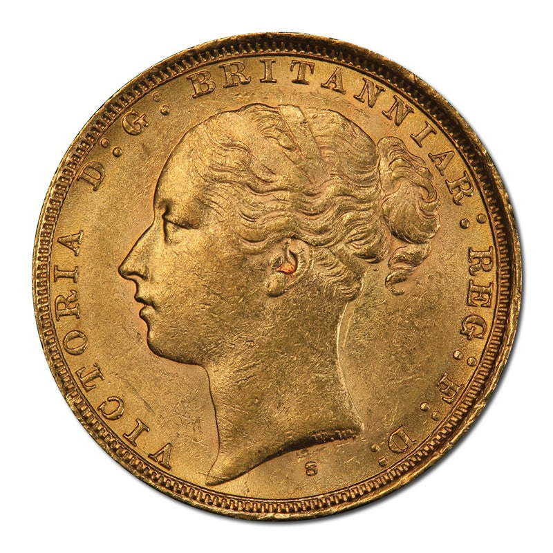 1885 Sydney Victoria Y/H St George Gold Sovereign PCGS AU58