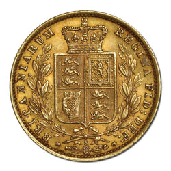 1885 Sydney Victoria Young Head Shield Gold Sovereign EF