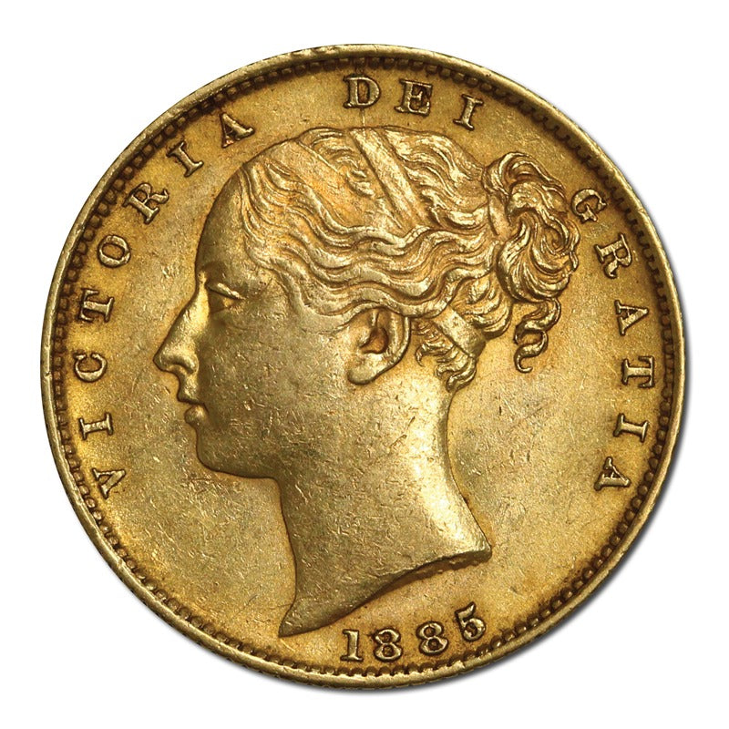 1885 Sydney Victoria Young Head Shield Gold Sovereign EF